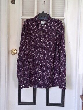 Express Men's XXL Tall Watermelon Print Button-Up Shirt Slim Soft Wash 100% Cott